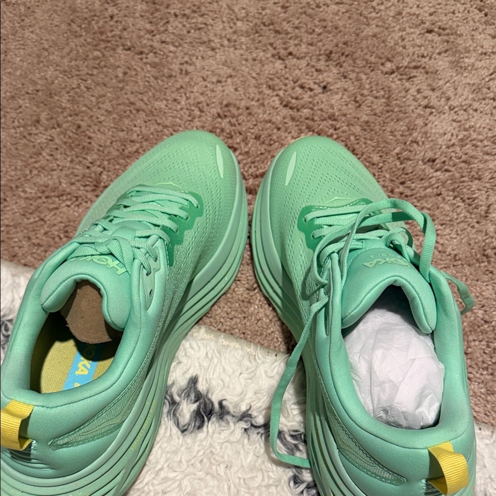 Hoka Mint Green Athletic Running Shoes